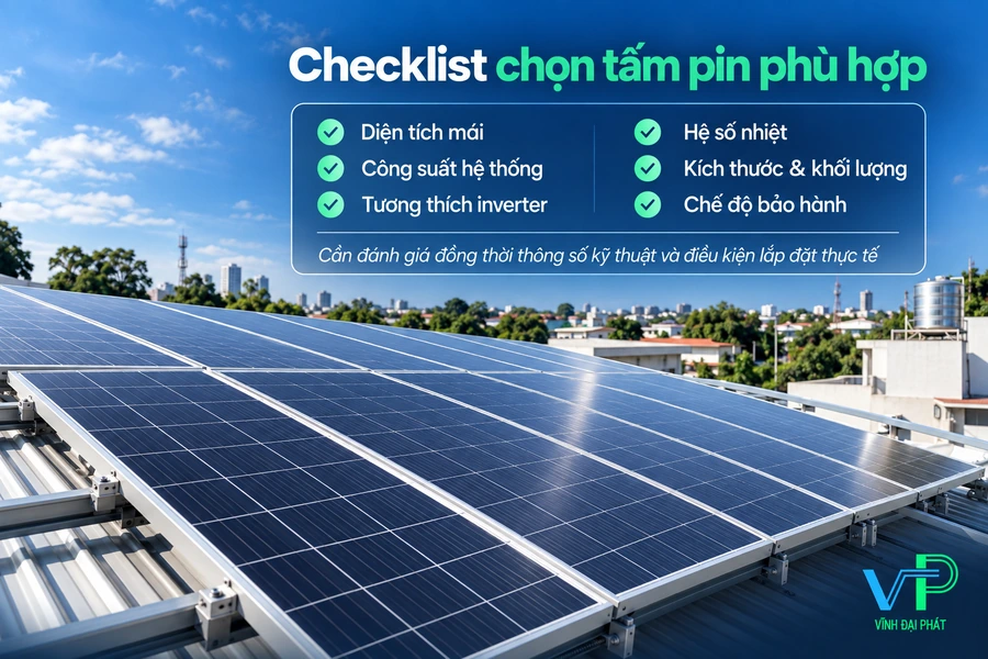 Cách chọn tấm pin năng lượng mặt trời phù hợp Các tiêu chí cần xem xét khi chọn tấm pin năng lượng mặt trời
